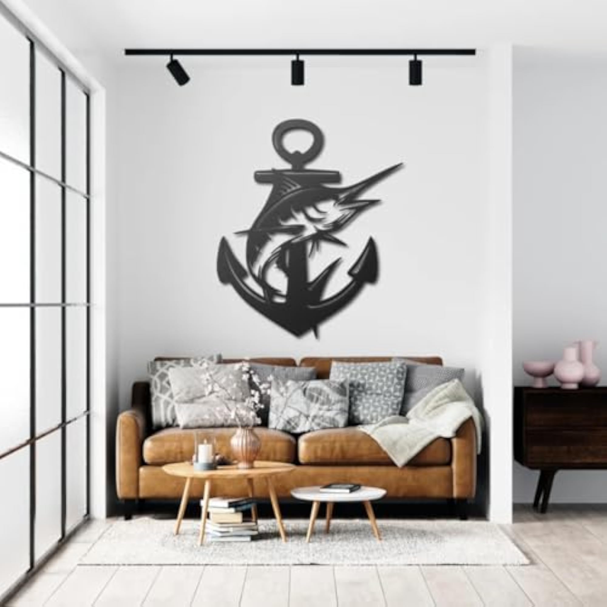 Marlin Fish Metal Wall Art, Coastal Decor